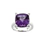 14K White Gold 0.05 ct. Diamond and 8 1/2 ct. Amethyst Ring
