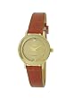 Le Chateau #955L Women's Gold Tone Black Elegant Slim Leather Strap Watch