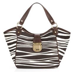 Michael Kors Charlton Tribal Zebra Large Cotton Tote