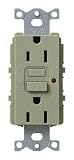 Lutron SCR-15-GFCI-GB Satin Colors 15A GFCI Electrical Socket Receptacle, Greenbriar