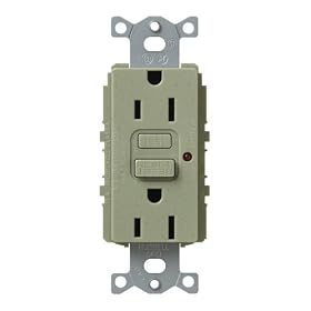 Lutron SCR-15-GFCI-GB Satin Colors 15A GFCI Electrical Socket Receptacle, Greenbriar by Lutron