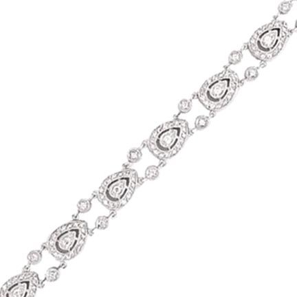 Click here for CZ Diamond Platinum Plated Teardrop Link Bracelet prices