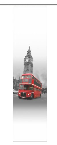 Home Fashion 86377-796 Schiebevorhang Digitaldruck "London", Dekostoff 245 x 60 cm