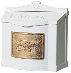 Gaines Eagle Design Wall Mount Mailbox - White Polished Brass by Gaines