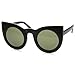 zeroUV - Womens Oversized Bold Rim Round Cateye Sunglasses