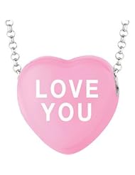 Sweethearts Enamel "Love You" Heart on 16" Necklace Pendant with Gift Box