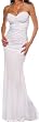 Designer White Strapless Long Evening Formal Dress