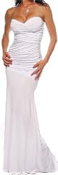 Designer White Strapless Long Evening Formal Dress
