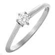 Ring With Genuine Diamond Made in 14K White Gold (Size 6.5)