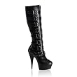 5 3/4 Inch Sexy Buckled Platform Gothic Knee High Boot With Side Zip