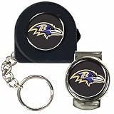 NFL Baltimore Ravens 6' Tape Measure, Key Chain & Money Clip Set