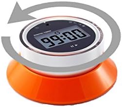 BYouker Digital Big LCD Display Cooking Timer Alarm Clock Modern Magnet Kitchen Stopwatch (Orange)