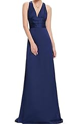 V-neck Chiffon  Evening Dress/Bridesmaid Dress/Prom Dress/Party Dress  With Ruffles