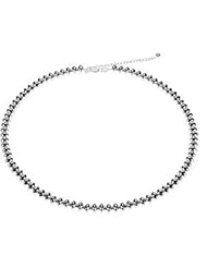 06.65 Mm Saucer Bead Necklace Pendant Sterling Silver Ch914 16 Inch