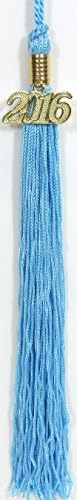 Graduation Tassel with Gold 2016 Charm, Light Blue