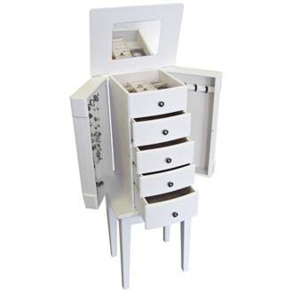 Mele & Co. Addison White Armoire Jewelry Box