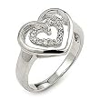 Cut Out CZ Heart Ring