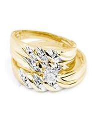 0.07CTW CENTER ROUND DIAMOND TRIO SET