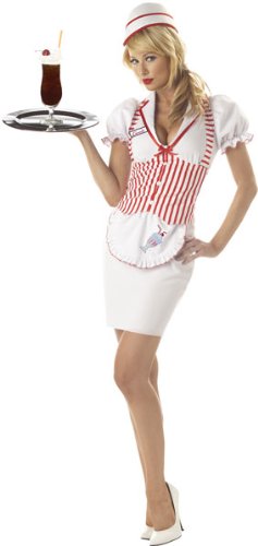 50's Waitress Costume - 3 Piece Set