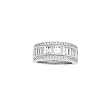 14K White Gold 2 ct. Round and Baguette Cut Diamond Bridal Anniversary Band