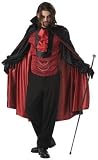 Contemporary Young Men/Men's Count Bloodthirst Vampire Costume (Pants and cane not included)