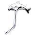 Sterling Silver Swimming Dolphin L-Shaped Nose Ring