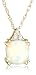 10k Yellow Gold, October Birthstone, Created Opal and Diamond Pendant