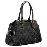 Women's Monica Black Jacquard Satchel: Black Satchel