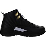 Nike Mens Air Jordan 12 Retro Black/White-Metallic Gold Leather