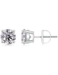 2 ct Solitaire Diamond Stud Earrings in White Gold