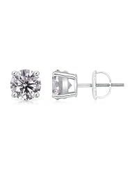 2 ct Solitaire Diamond Stud Earrings in Platinum