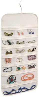 Richards Homewares ORG/Clear Vinyl Hanger Hanging Jewelry Organizer 37 Pockets Bedroom Closet Color: White