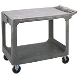 312jRiYvU0L. SL160  RUBBERMAID Flat Shelf Utility Cart, Two Shelves, 400lb Capacity, 26 x 44 x 33 1/3, Beige