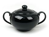 BRB0018 - Black Rim Covered Sugar Bowl 8 oz by Ten Strawberry Street