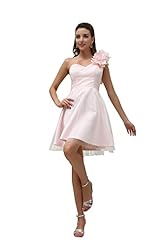 One Shoulder Sleeveless Satin Mesh  Evening Dress  With Rhinestones