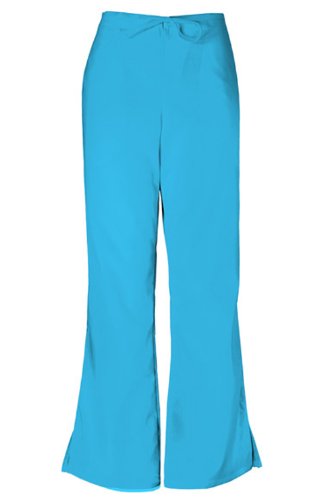 Cherokee Women's Workwear Scrubs Flare-Leg Drawstring Pant Malibu Blue Tall Small