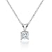 14k White Gold, Princess-Cut, Diamond Classic 4-Prong Solitaire Pendant (1/10 cttw, J-K Color, I2-I3 Clarity)