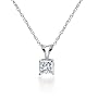 14k White Gold, Princess-Cut, Diamond Classic 4-Prong Solitaire Pendant (1/10 cttw, J-K Color, I2-I3 Clarity)