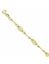 14K Gold Polished Fancy Link Chain 7.5 Inches