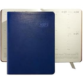 2013 Desk Diary 9'' in Navy-Blue Traditional Leather by Graphic Image - 7x9