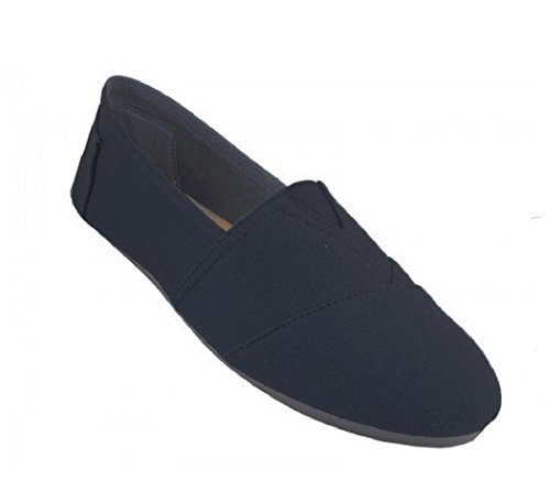 Mens Canvas Slip on Shoes Sneakers (8, Black 360m)