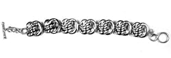 Silver Colored Chain Link Bracelet - Fashion Jewelry Toggle Bracelet