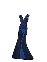 Sexy V-neck Satin Lace Sheath Mermaid Cap Sleeves Evening Dress/Prom Dress 