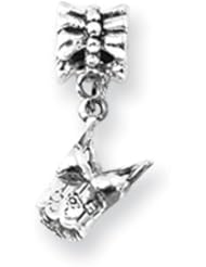 Camisole Dangle Charm in Silver for 3mm Charm Bracelets