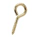 Crown Bolt 62574 Number 12 Solid Brass Screw Eye, Gold, 5-Pack