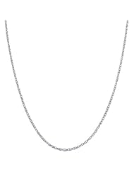 18" Rope Chain Necklace 0.65 mm width in 10K White gold - Free Shipping