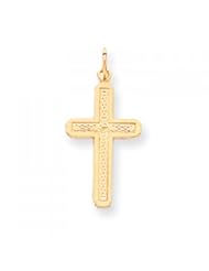 10k Yellow Gold Cross Charm - Religious Jewelry