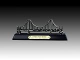 Metal Golden Gate Bridge w/ Wooden Base Ornament - San Francisco