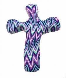Cross - Comforting Clay - Purple Chevron (4.5)