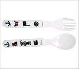 Baby Cie Fork and Spoon set Melamine French wording: Pirates ~ NEW